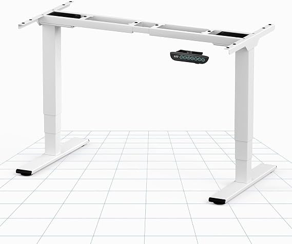 FLEXISPOT EC5W Electric Standing Desk with 3 Columns 2 Motors Height Adjustable Standing Desk Frame 4 Buttons Memory Control 100 kg White