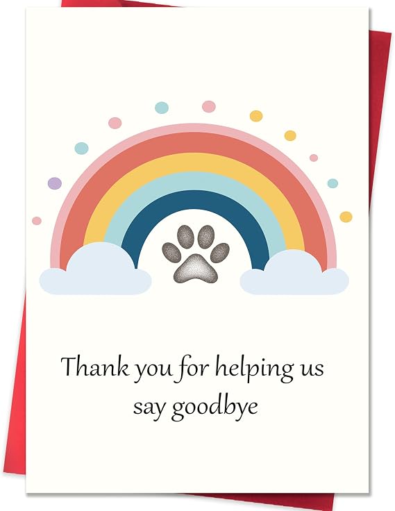 Pet Sympathy Thank You Card for Veterinarian Vet Nurse