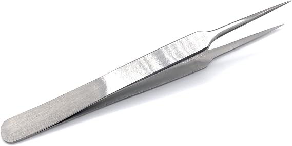 High Precision Forceps, Fine Point Tip Tweezers, 4 1/2 Inches, For Lab, Electronics, Jewelry, Hobbies