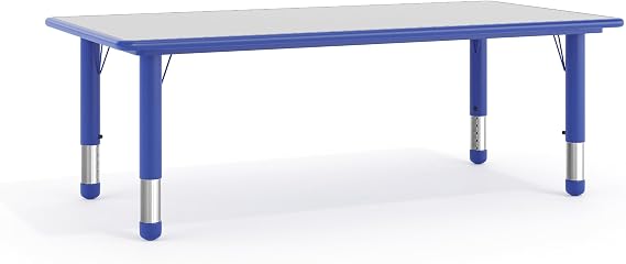 Flash Furniture Kids 47.25x23.6 in Plastic Activity Table, Blue/Gray