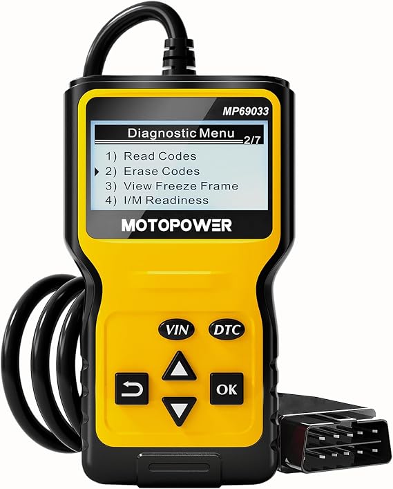 MOTOPOWER MP69033 OBD2 Scanner Universal Car Engine Fault Code Reader, CAN Diagnostic Scan Tool for All OBD II Protocol Cars