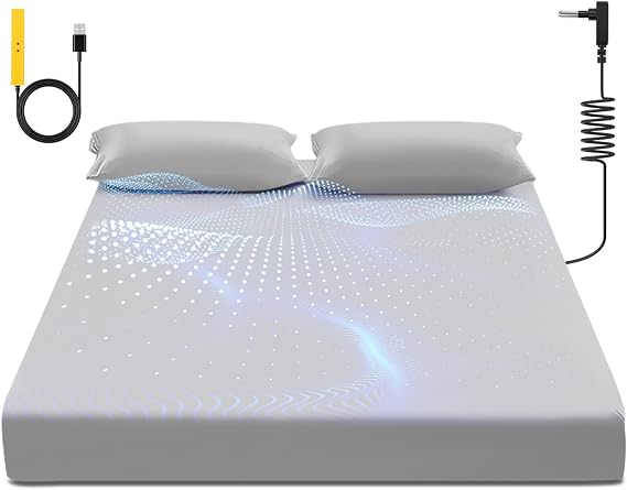 Grounding Sheet, 90% Organic Cotton+10% Pure Silver Organic Fitted Grounded Sheet for Improved Sleep, Earth Connecting Bedding - Healthy Sleep Therapy (Gray, (78 * 80.2 * 15inch))
