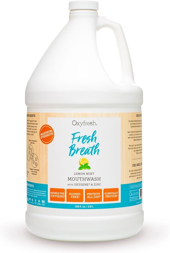 Oxyfresh Premium Pro Formula Fresh Mint Mouthwash Patented Zinc Mouthwash