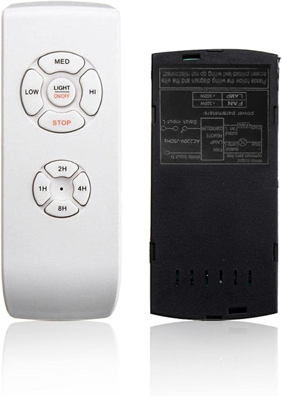110V/220V Universal Ceiling Fan Remote Control Kit With Lamp - Wireless Timing Pendant Light Controller Switch