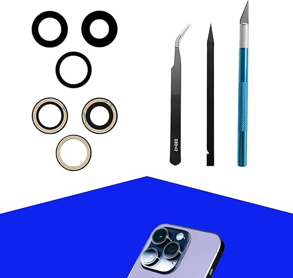 3pcs 15 Pro Rear Back Camera Lens Replacement with Repair Tool Kit