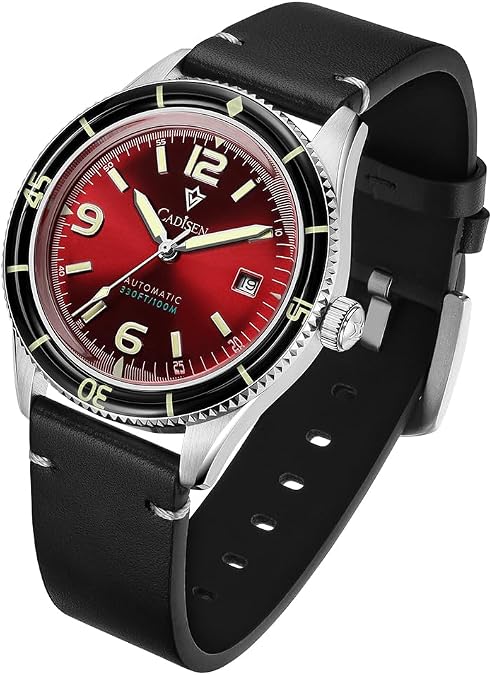 CADISEN Men's Automatic Watch Leather Strap Casual Homage