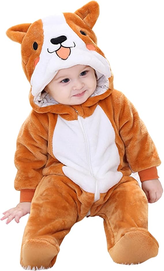 Baby Toddler Corgi Dog Costume Animal Puppy Halloween Costumes For Infant Kids Toddler Boys Girls Onesie Outfit
