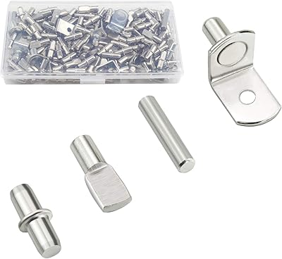 100PCS Nickel Plated Shelf Bracket Pegs Cabinet Furniture Shelf Pins Support, 4 Styles