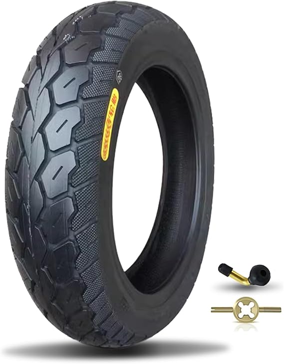 Tire Size 90/90-12 Front/Rear for Mini Bike Scooter Tubeless 12 Inch - 90/90/12 Tubeless Anti-slip Tyre for Daily Commuting on Various Roads 250 kPa MAX LOAD 467 LBS