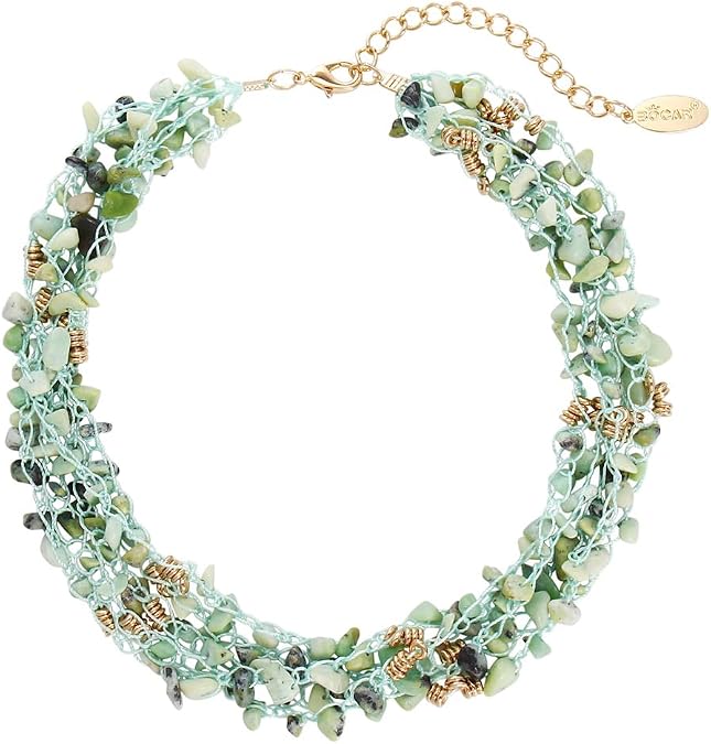 Bocar Necklaces for Women, Multi Layer 5 Strand Statement Collar Beaded Necklace for Women Gift (NK-10694)
