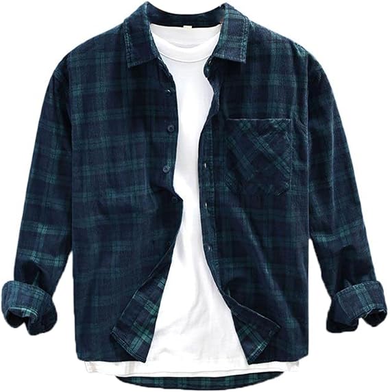 Men's Workwear Shirt, Cotto Vintage Top, Spring for Daily Work