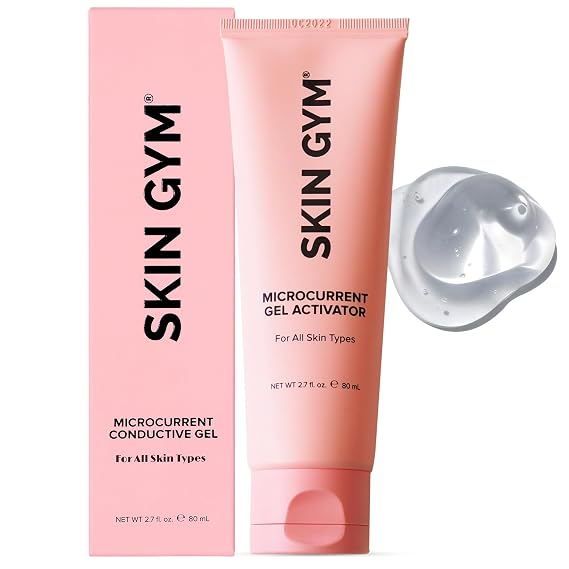 Skin Gym Microcurrent Conductive Gel for Face & Body, Hydrating Gel for Microcurrent Devices, Enhances Skin Comfort & Skincare Performance, 2.7 oz