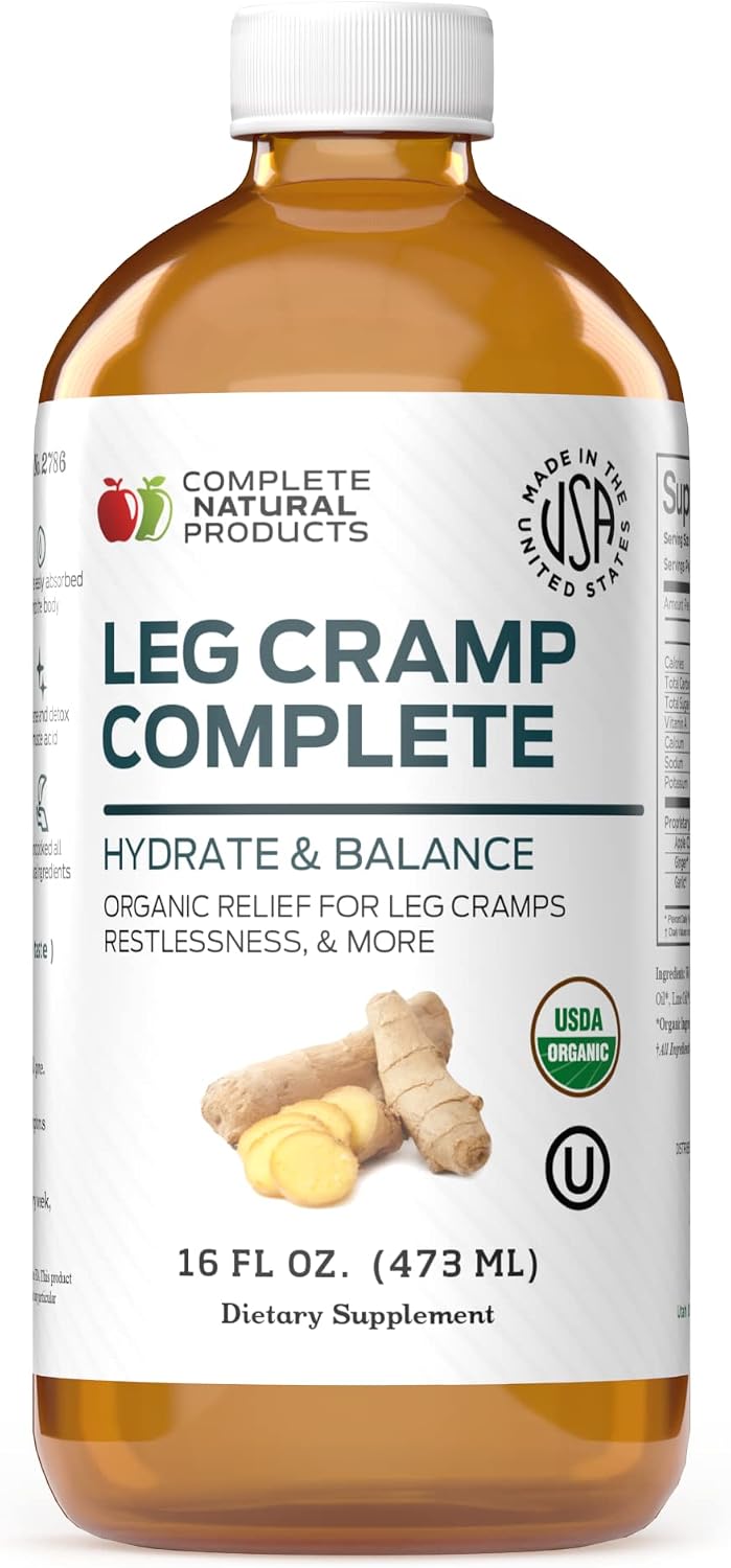 Leg Cramp Complete 16oz - Natural Liquid Organic Amish Muscle, Foot & Leg Cramp Remedy Relief, Vitamin, Supplement