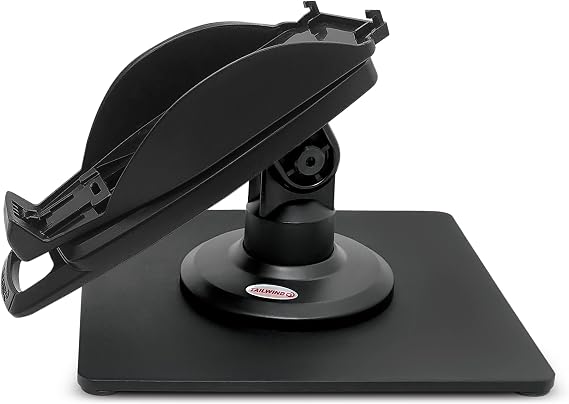 ENS Tailwind Verifone Vx520 EMV CTLS 3" Latch and Lock Compact Pole Mount Terminal Stand with Square Freestanding Mobility Base Plate, Black