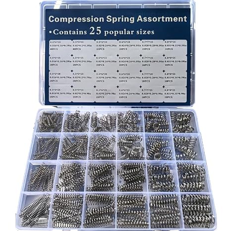 420 Pcs 24 Different Sizes Stainless Steel Springs, Spring Assortment for Shop and Home Repairs,Compression Springs Assortment Kit