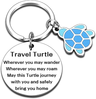VANLOVEMAC Turtle Gifts Sea Turtle Gifts for Women Travel Turtle Keychain Good Luck Charm Inspirational Back to School