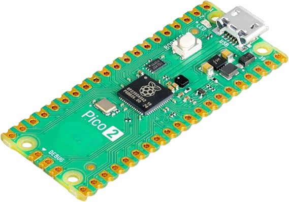 Pi Pico 2 - RP2350 Microcontroller Board, Dual-Core ARM & RISC-V 150MHz CPU, 520KB RAM, 4MB Flash, 26 GPIO, C/C++, MicroPython and CircuitPython Support