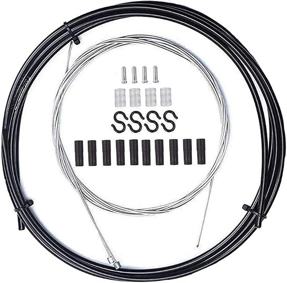 Universal Bike Shift Cable Housing Kit Set Bicycle Shifter Cable Set Derailleur Cable Replacement Kit for Mountain Bike and Road Bike