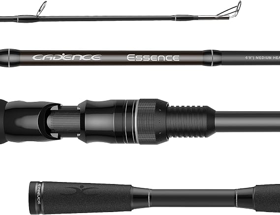 Candence Essence Baitcaster Rod, Lightweight 24-Ton Carbon Fiber Baitcasting Rod with One or Two Piece, Exclusive for Bass Catfish, Extremely Sensitive Water Drop Fishing Rod, Stainless Steel Guides