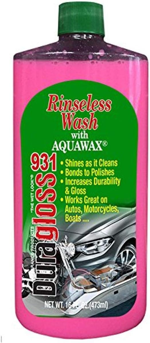 Duragloss 931 Rinse Free Auto Wash With Aqua Wax, 16 fl. oz., 1 Pack