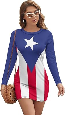 TAIZIYEAH Elegant Casual Puerto Rico Flag Leisure Wear for Women Girls Summer Sun Beach M
