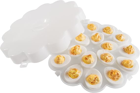 Classic Cuisine Deviled Egg Containers with Lids, Set of 2, 11