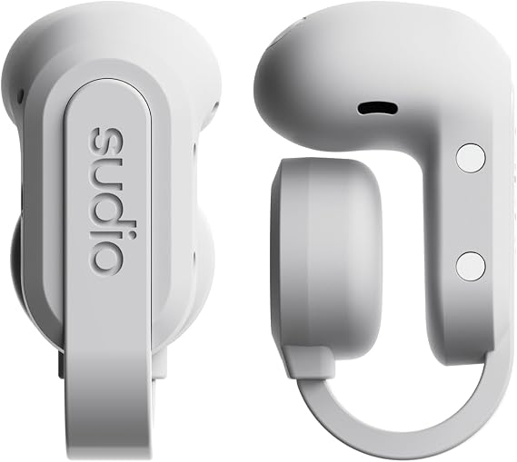 Sudio Audio B3 Open-Ear True Wireless Earbuds Bluetooth 5.3 Clip-On Headphones with Secure Fit, Sweat-Resistant, Built-in Mic, Long Battery Life, Compatible with iPhone & Android (White)