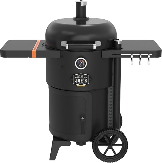Oklahoma Joe's Bronco 18 in. Heavy Duty Charcoal Drum Smoker and Grill with 284 sq. in. Cooking Area in Black
