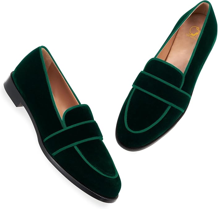 SHODENSE Women Round Toe Loafers Flats Velvet Slip On Dress Shoes Comfortable Casual 1 inch Flat Heel Penny Loafers Suede Office Ladies Work Walking Flat Shoes Cute Casual 4-11 M US