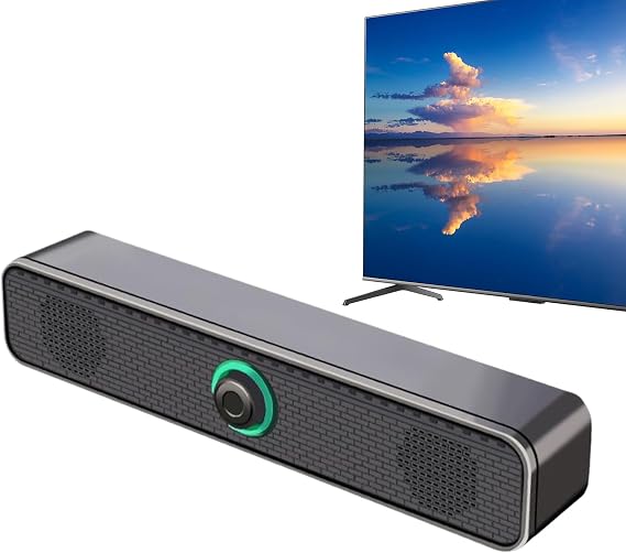 Computer Speaker - USB Powered Stereo Sound Bar, Bass Loud Audio, Compact Portable Design, Broad Frequency Music Playback | Monitor Projector Desk, TV, Car, Tablet, Classroom, Stage, Office