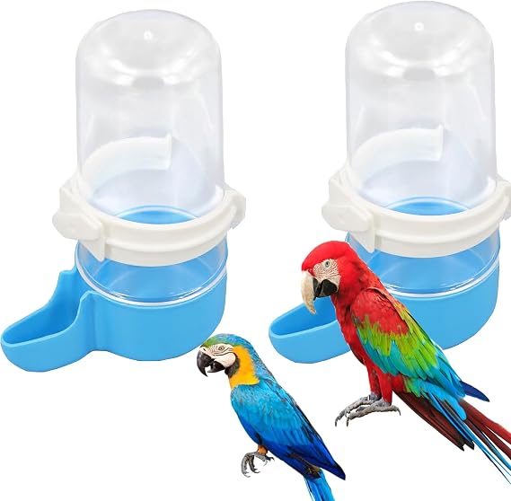 2 Pcs Bird Water Dispenser,Automatic Bird Water Feeder,Cage Accessories for Parrot & Hamster Bird Cage Feeder for Parakeet Cockatiel Budgie Lovebirds