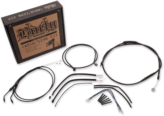 Burly Brand Black 12" Ape Hanger Cable/Brake Kit B30-1106