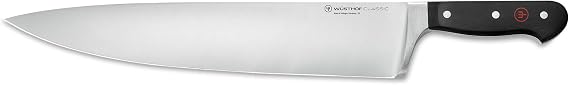 Wüsthof chef's knife super glider classic blade forged stainless steel very sharp kitchen knife with a scraper.