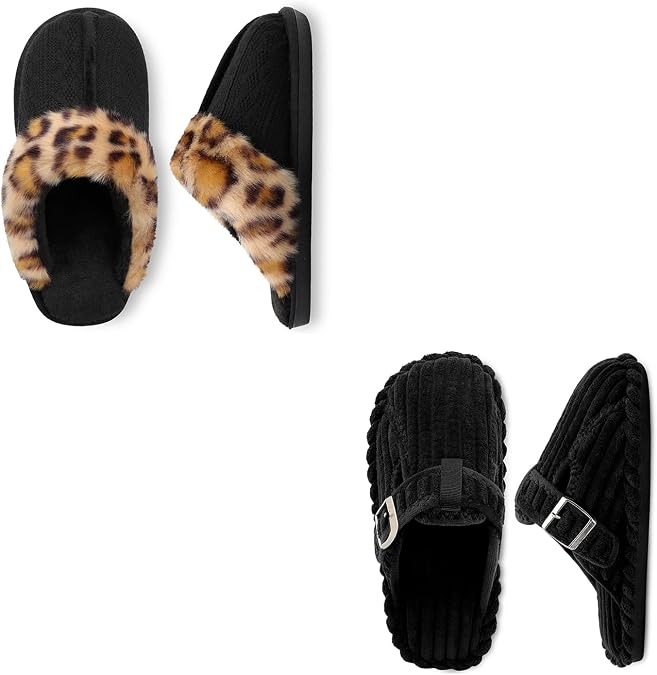 XIHALOOK Womens Slippers House Shoes Memory Foam Comfy Soft Slippers Slip On Clogs for Indoor Outdoor Size 8-9