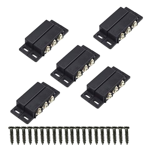 5Sets Magnetic Reed Switch, Magnetic Door Switch/Magnetic Contact Switch/Normally Open Closed NC NO Door Alarm Window Security, for DC 5V 12V 24V Light (Black-B31)