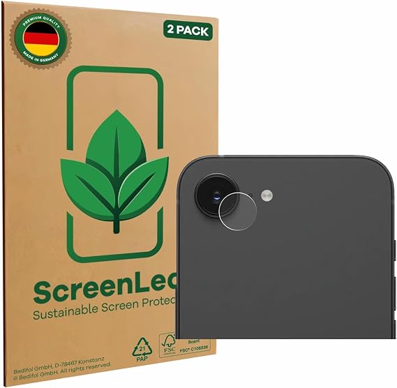 2 Pack Protection Film compatible with Apple iPhone 16e | 2 Pack (ONLY Camera Lens), Clear Screen Protection Made in Germany, Anti-Scratch