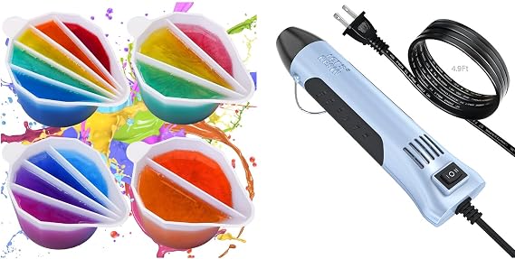 Bundle set of LET'S RESIN 4Pcs Silicone Split Cups and Heat Gun for Resin