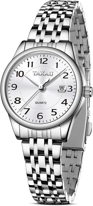 Taxau Watches for Women Luxury Fashion Dress Gold Silver Two Tone Stainless Steel Womens Watch Waterproof Small Simple Ladies Watch Dainty Analog Quartz Women's Wrist Watches Reloj para Mujer