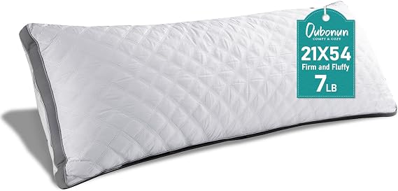 Oubonun Premium Adjustable Long Bolster Body Pillows - Firm and Fluffy Quality Plush Full for Adults, Designed to Accommodate Back, Side and Stomach Sleepers（4ft 6inch）