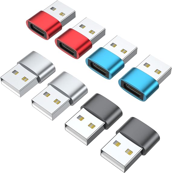USB C Female to USB Male Adapter (8 Pack),Type C to USB A Charger Cable Adapter for iPhone 11 12 13 14 15 Pro Max,Samsung Galaxy Note 10 S20 Plus 20 S20+ 20+ Ultra,Google Pixel 5 4 4a 3 3A 2 XL