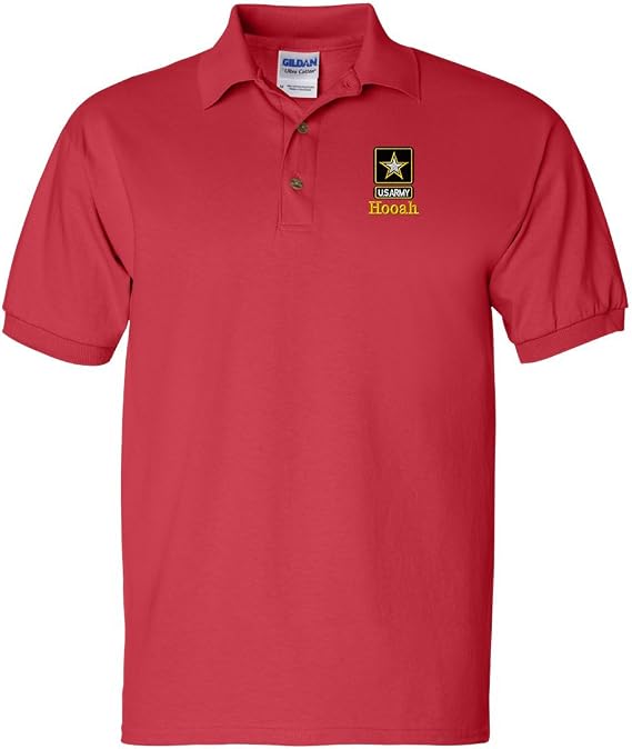 US Army Hooah Custom Personalized Embroidery Embroidered Golf Polo Shirt