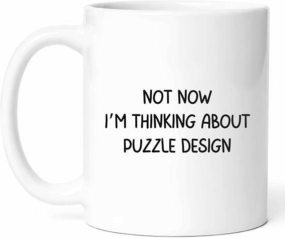 I'm Thinking About Puzzle Design Mug - Brain Teaser Coffee Cup - Creative Thinker Funny Gift From Colleagues - Jigsaw Artist Tea Mugs - Problem Solver Cups - 11 Oz Ceramic Gifts For Lovers, Birthday