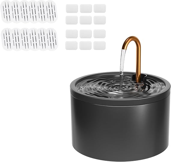MISFANS Cearmic Cat Water Fountain with 12 Packs Cat Water Fountain Filters