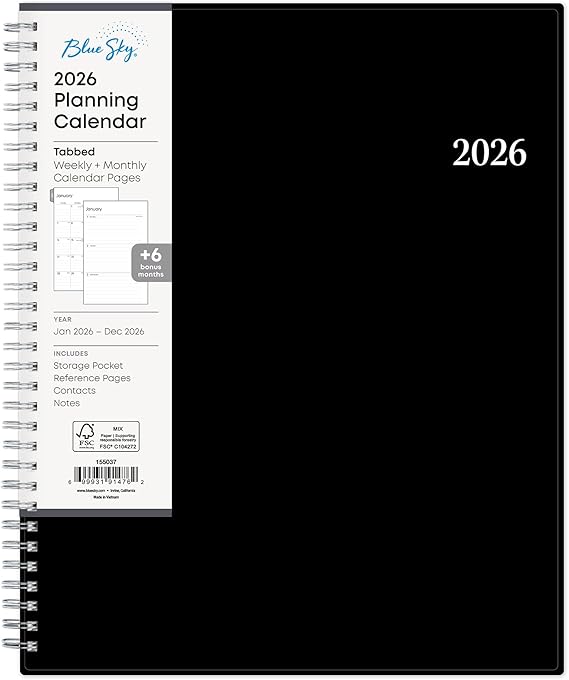 Blue Sky 2026 Weekly & Monthly Planner Calendar, 8.5"x11", Enterprise