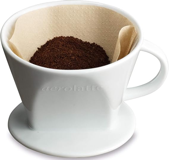 Aerolatte Pour Over Coffee Dripper Reusable Filter Cone Brewer, Number 2-Size, Brews 2 to 6-Cups