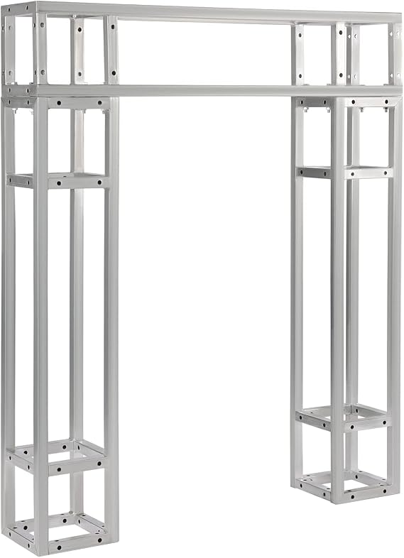 3PCS Iron Stage Performance Trusses,7.87 * 39.37In DJ Light Stands Stage Truss Square Sliver Box Trusses,Silver Freestanding Booth Lighting System Stand for Wedding,Concerts,Exhibitions