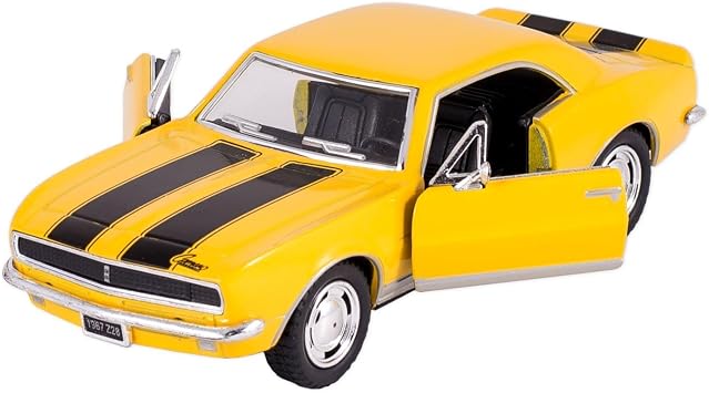 KiNSMART - 1967 Chevrolet Chevy Camaro Z28 5" 1:37 Scale Die Cast Metal Model Toy Classic Muscle Car (Bumble Bee Yellow)
