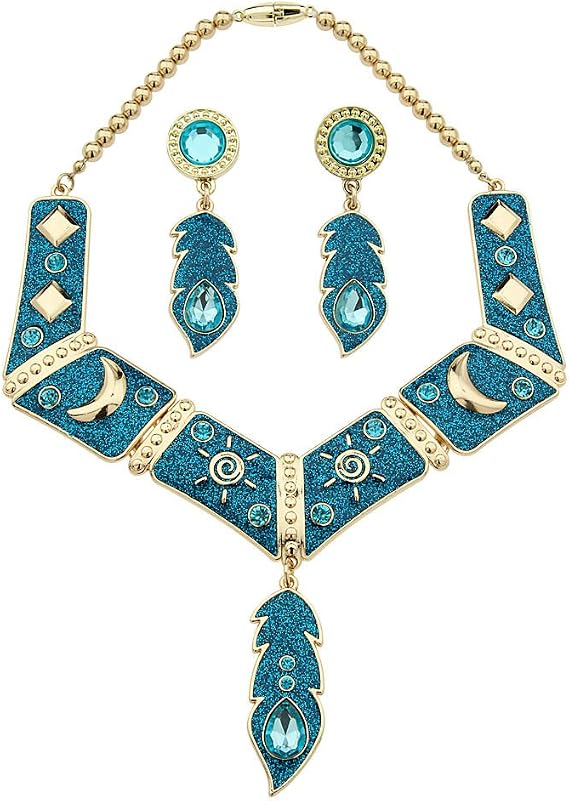 Disney Store Pocahontas Jewelry Set 3 Pcs Necklace Earrings Costume