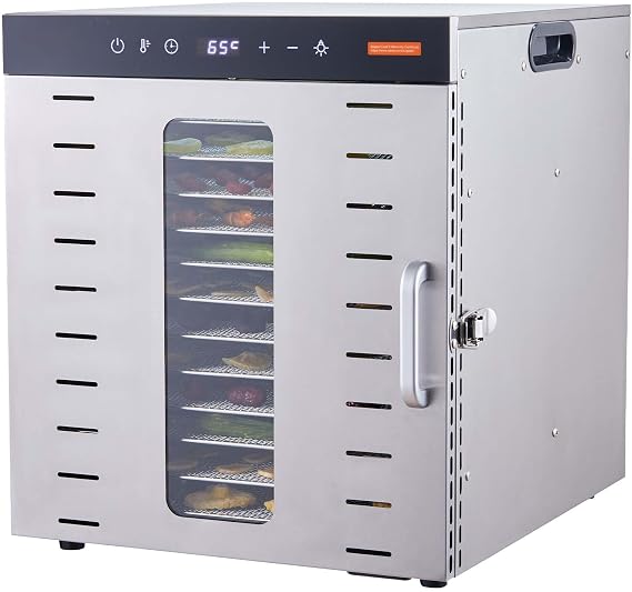 Happybuy Food Dehydrator Machine, 10 Stainless Steel Trays, 1000W Electric Food Dryer with Digital Adjustable Timer & Temperature