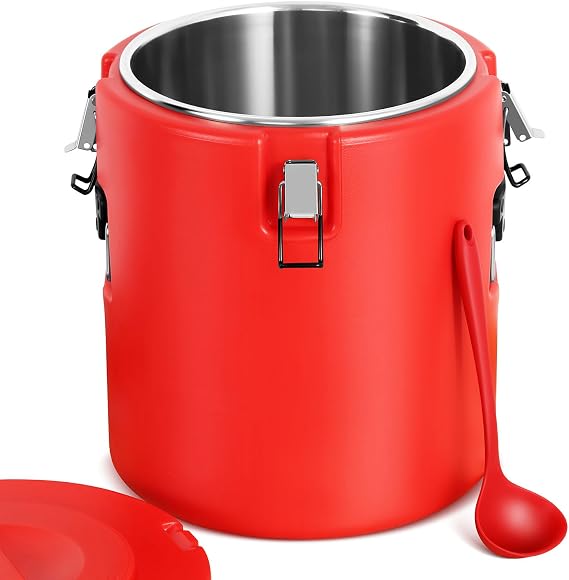 Jinei Food Warmer Hot or cooler Insulated Food Container Carrier with Spoon, Portable Commercial Soup Box for Restaurant Canteen Home Party Lunch(32qt)